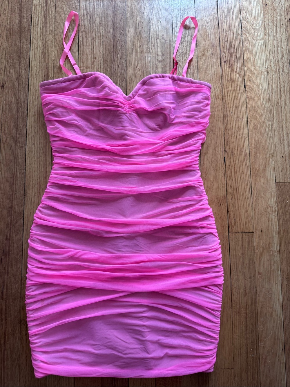 Fashion Nova Sloan Ruched Bandage Mini Dress Pink M